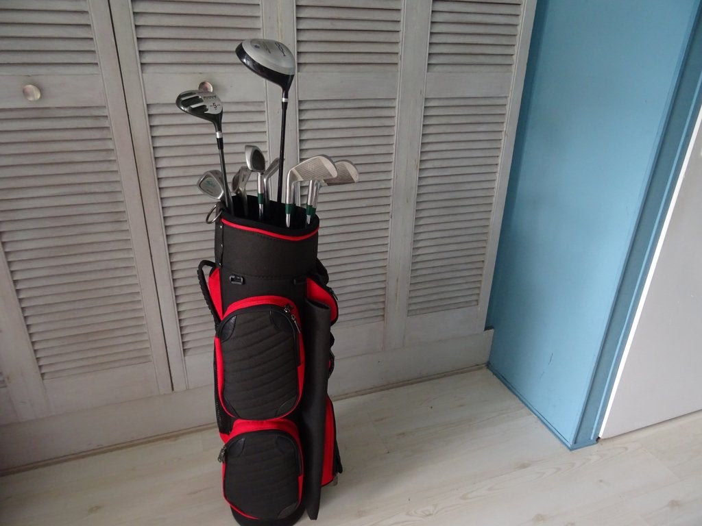 GOLFSET (R-H) BULLIET TAS, TROLEEY EN WILSON CLUBS/DRIVERS, Ophalen of Verzenden, Zo goed als nieuw, Set, Overige merken