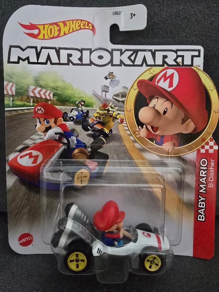 Mariokart "Baby Mario, B-Dasher" Hot Wheels 1:64, Christian@diecastcompany.nl, Auto, Diecast Company, Nieuw