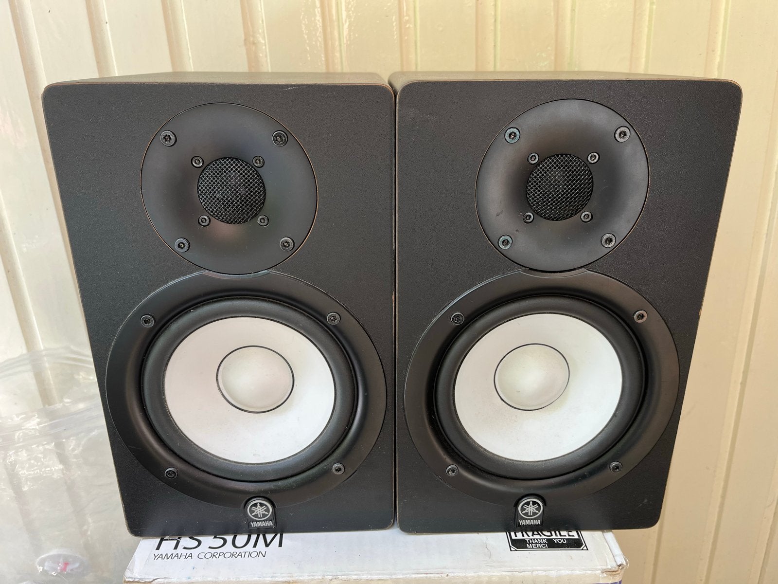 Yamaha HS50M Studio Monitoren (Paar), Ophalen of Verzenden, Zo goed als nieuw, 60 tot 120 watt, Overige merken