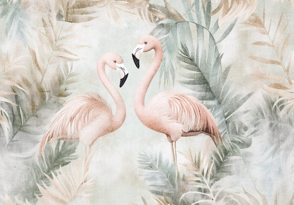 Flamingo fotobehang Vinyl Vlies behang ook voordelig op maat, Verzenden, Fotobehang, Natuurlijk