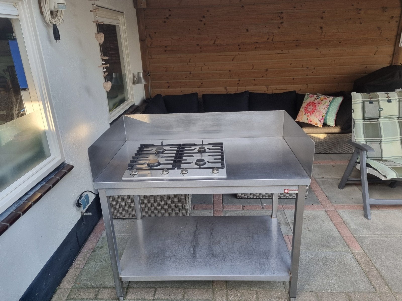 Roestvrijstalen buitenkeuken, Tuin en Terras, Buitenkeukens, Ophalen of Verzenden, Gas
