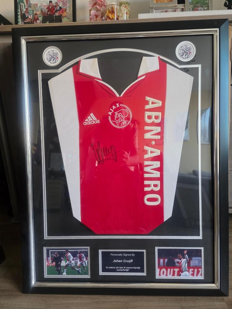 AJAX shirt gesigneerd Johan Cruijff met COA, Maat L, Ophalen of Verzenden, Nieuw, Shirt