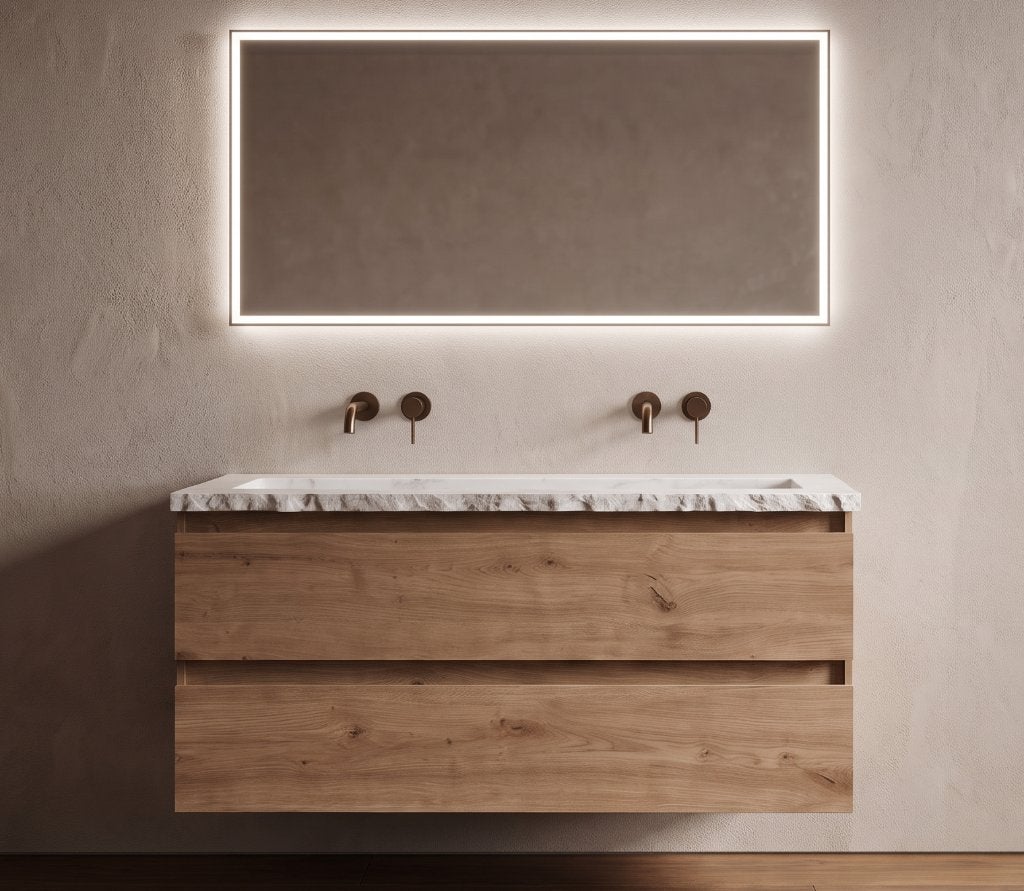 Gave badmeubelset 120 cm met écht marmeren wastafel, Ophalen, 100 tot 150 cm, Nieuw, Minder dan 100 cm