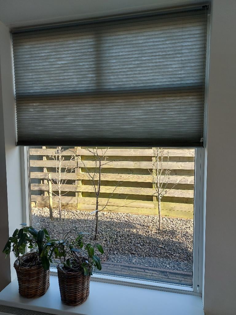 Luxaflex Duette Shade 142x162 grijs bottom up, Ophalen, Gebruikt