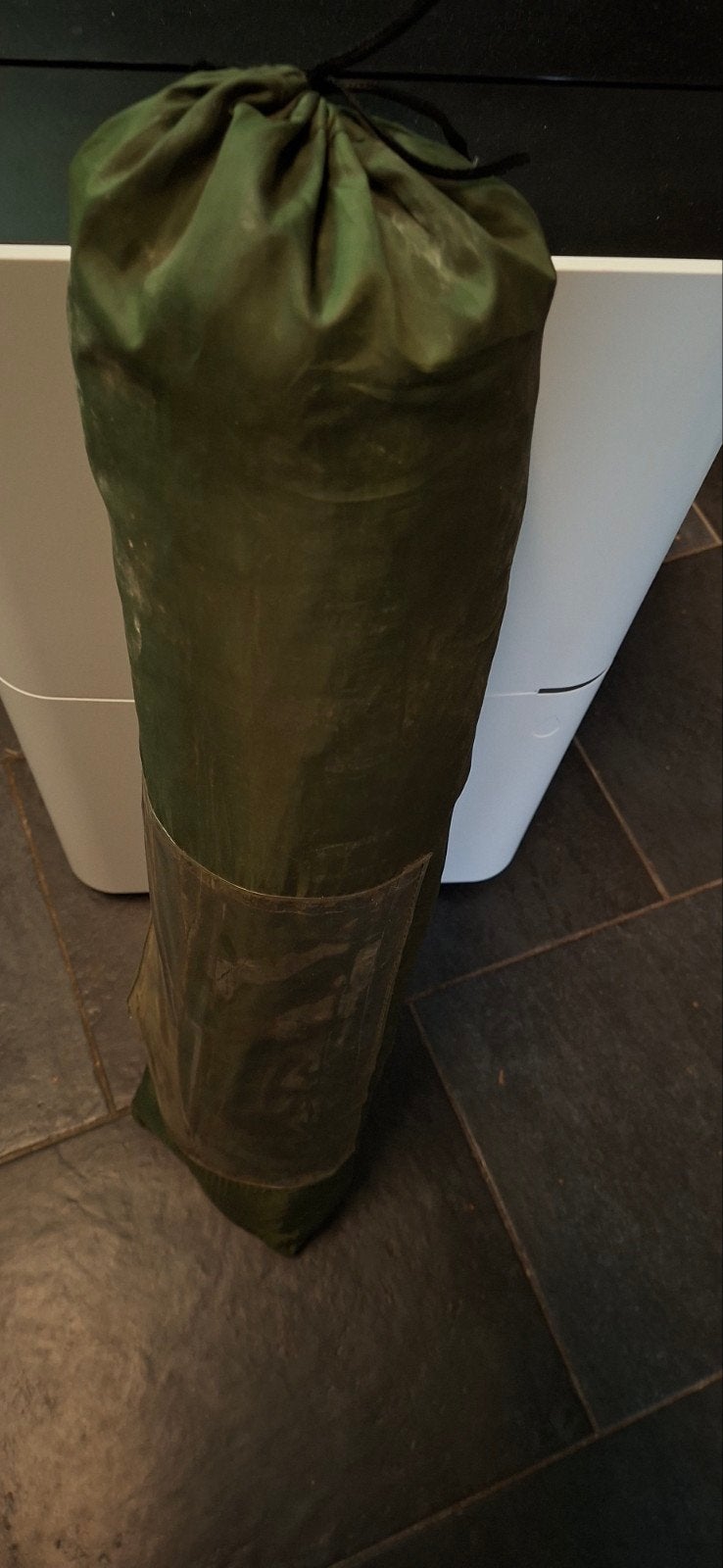 half groen vistentje windscherm zonnescherm, Ophalen