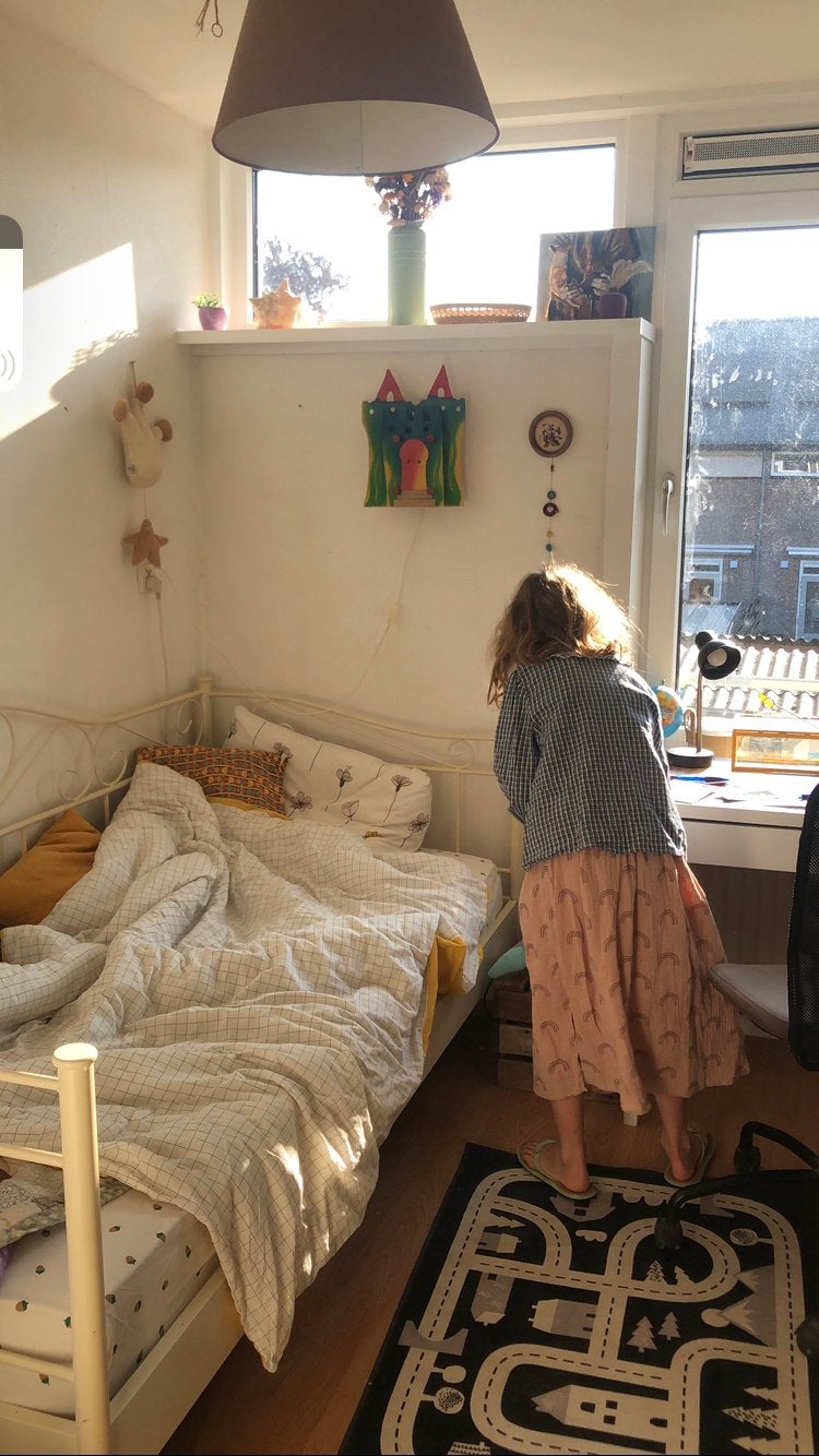 Prinsessenbed wit stalen frame meisjeskamer, Ophalen, Gebruikt, 90 cm, Eenpersoons
