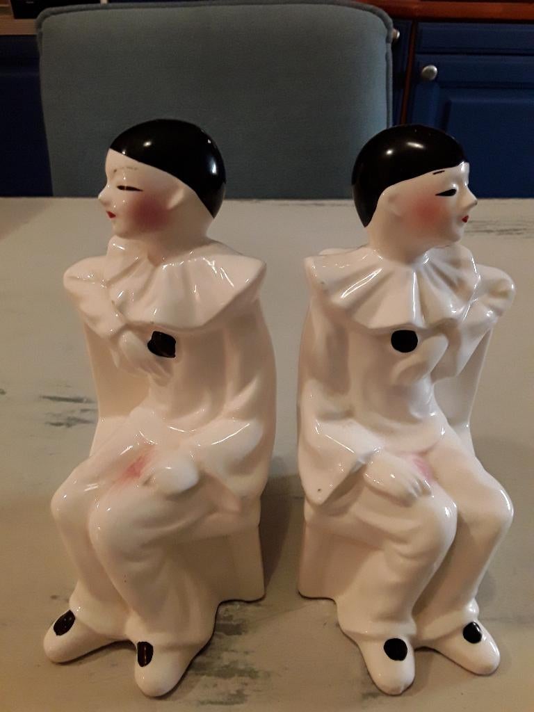 vintage boekensteunen. Pierrot. Pierrot boekensteunen, Antiek en Kunst, Ophalen of Verzenden