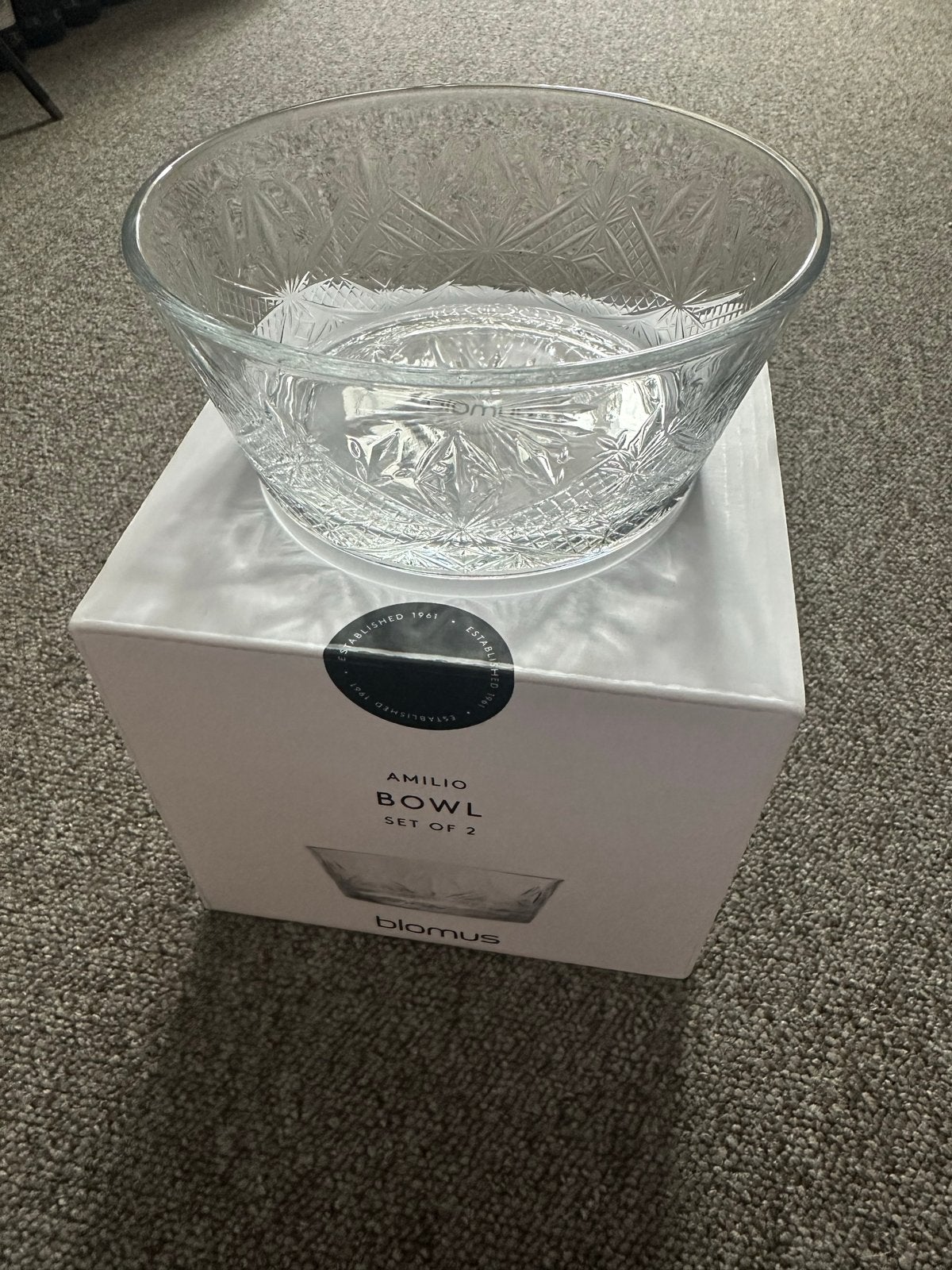 Nieuwe Amilio glazen schalen set van 2 - Blomus, Schaal, Rond, Nieuw, Ophalen of Verzenden