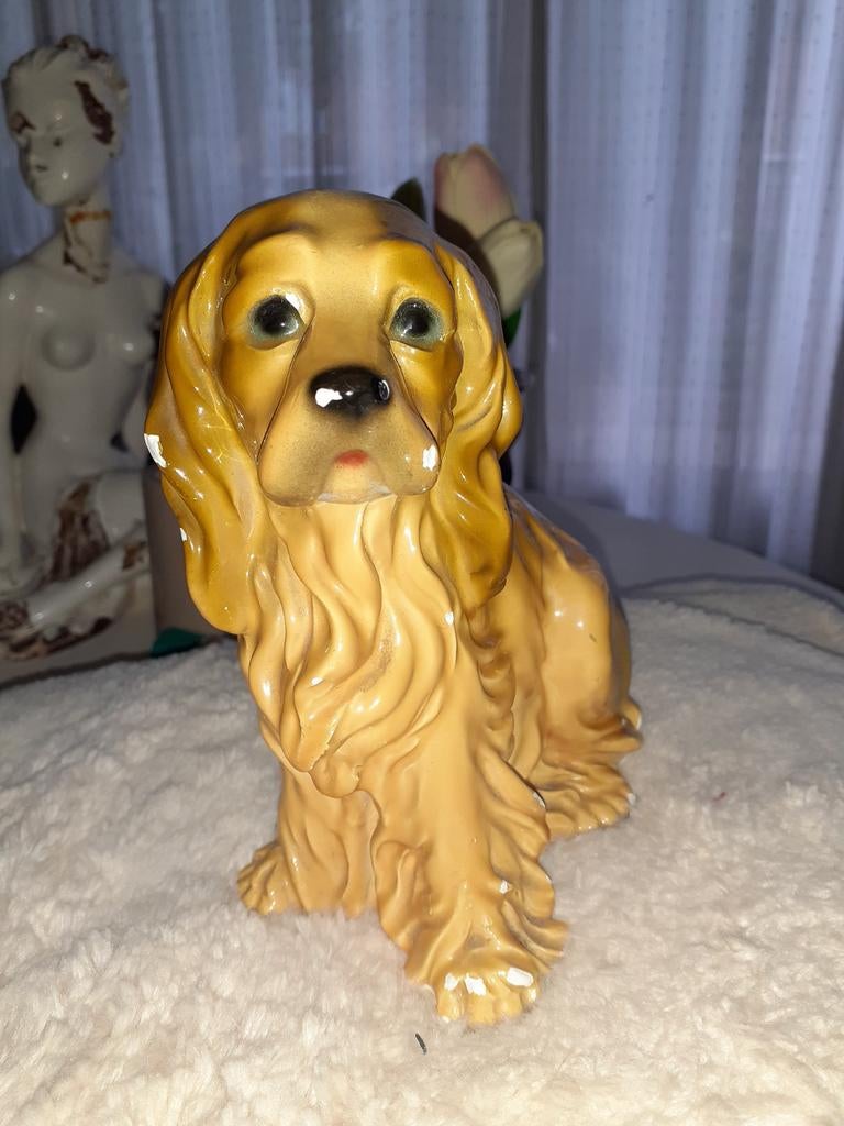 Vintage Cocker Spaniël beeldje - Charmante hond decoratie, Ophalen of Verzenden