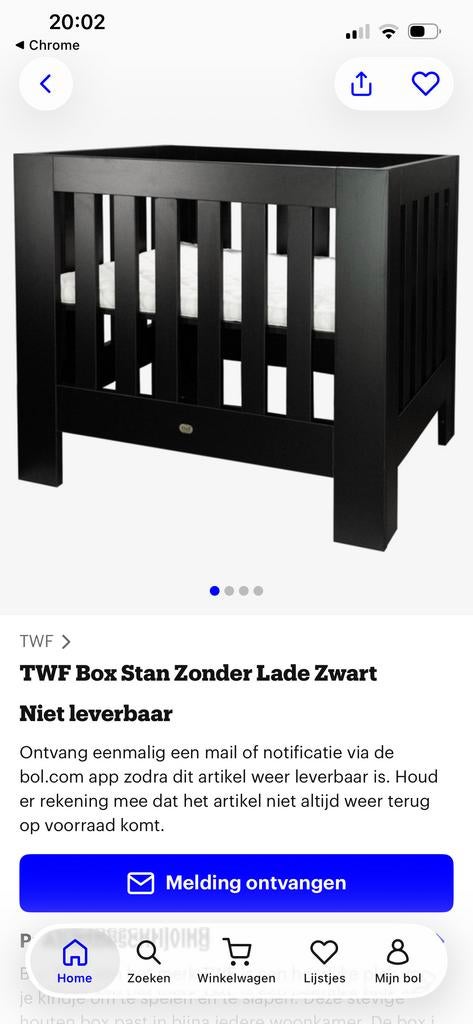 TWF Box Stan Zwart - In hoogte verstelbaar, Kinderen en Baby's, Boxen, Ophalen, Zo goed als nieuw, Rechthoekig, In hoogte verstelbaar