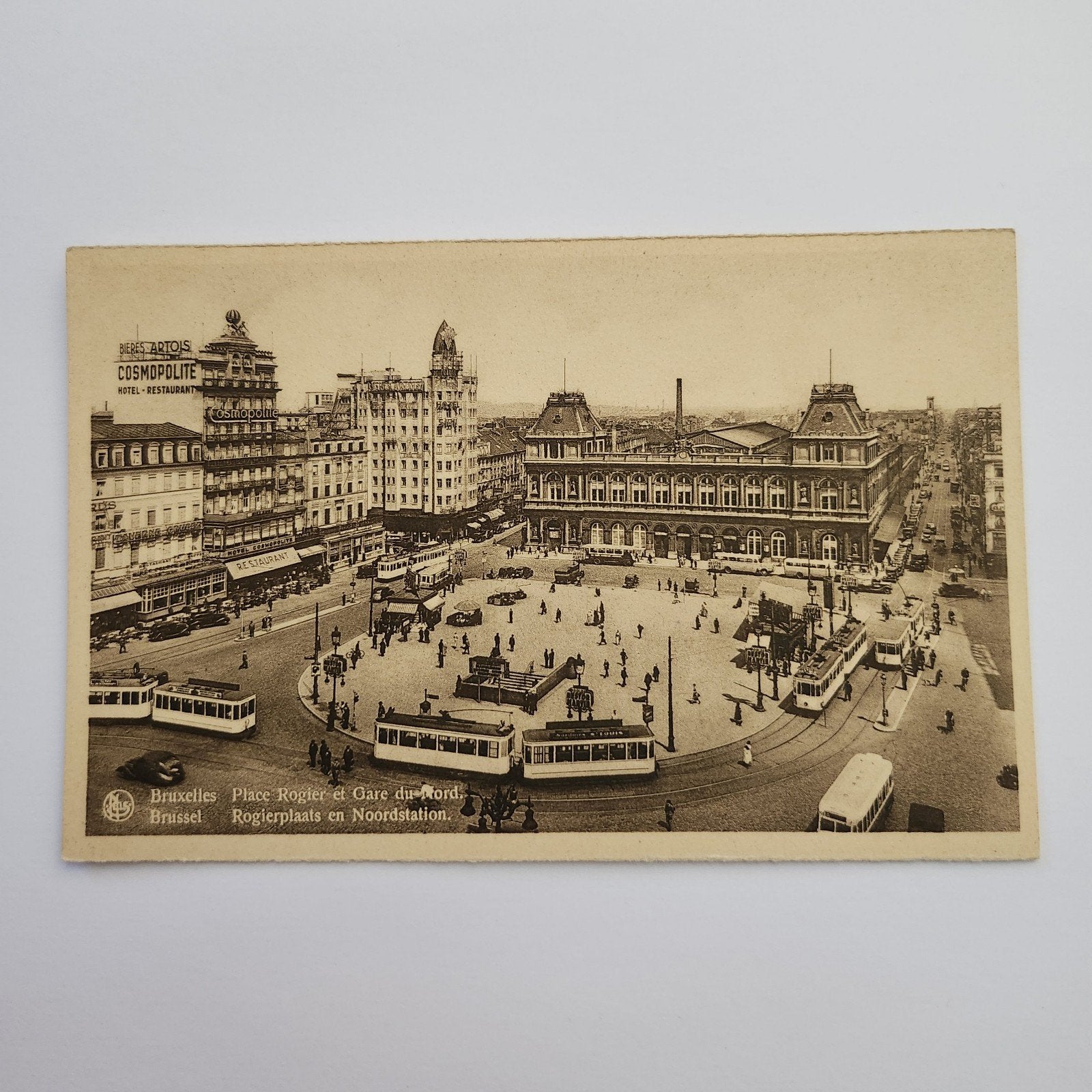 Oude Postkaart Brussel Rogierplaats & Noordstation, Verzenden, Voor 1920, Ongelopen, Brussel (Gewest)