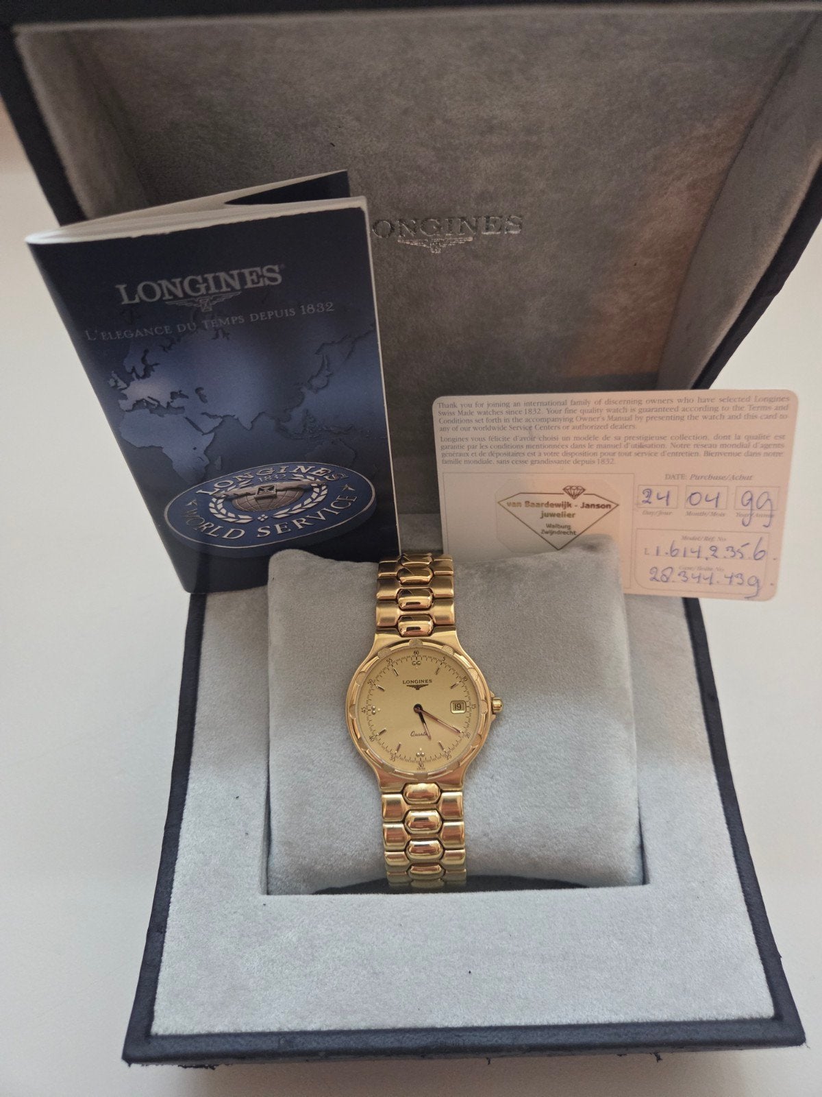 Longines Conquest Herenhorloge Quartz 1999 - Met certificaat, Ophalen of Verzenden, Overige materialen