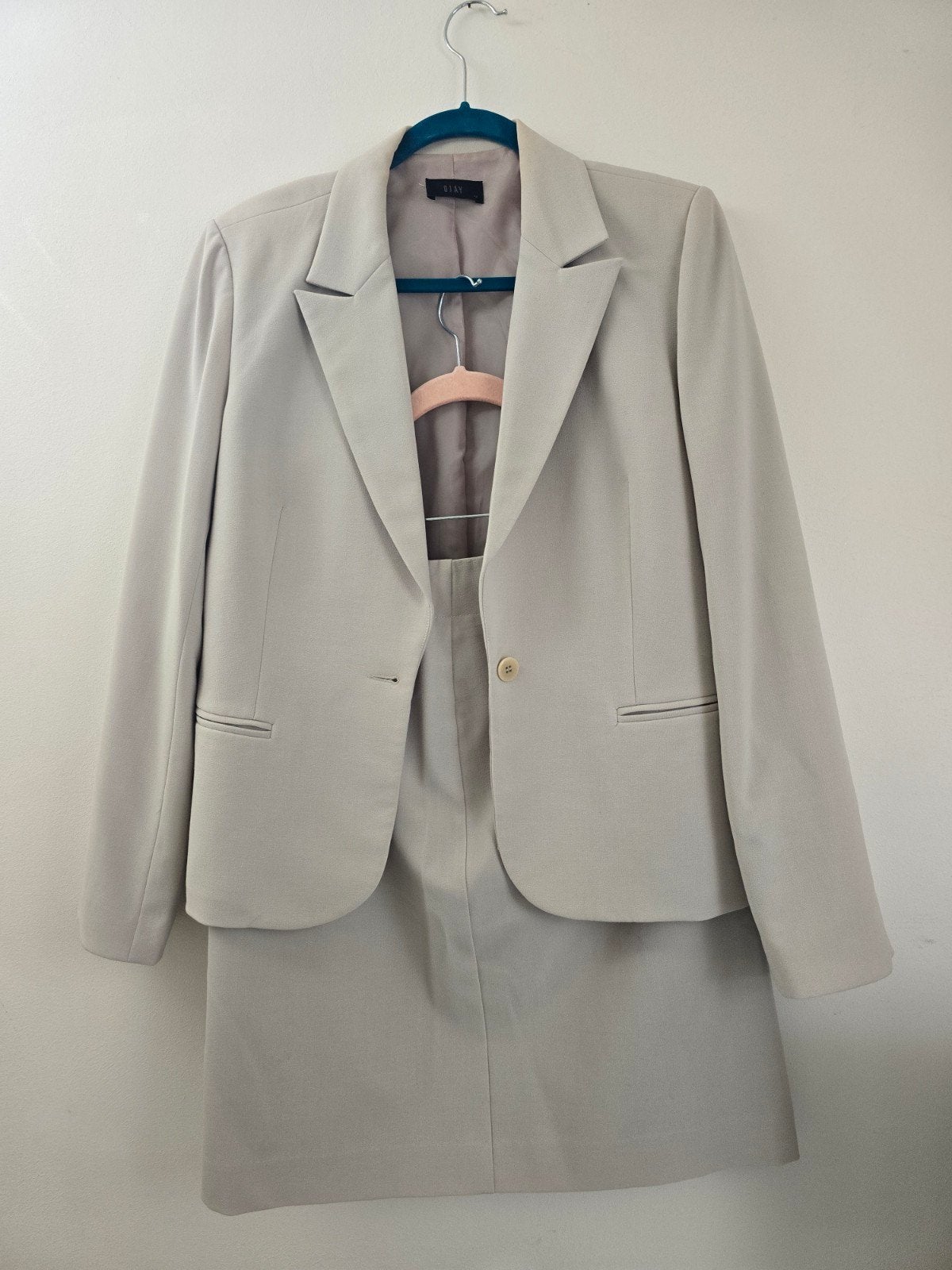 Vintage OJAY Australisch Damesmantelpak | Eu 40 / Au 12, Kleding | Dames, Maat 38/40 (M), Kostuum of Pak, Beige, Ophalen of Verzenden
