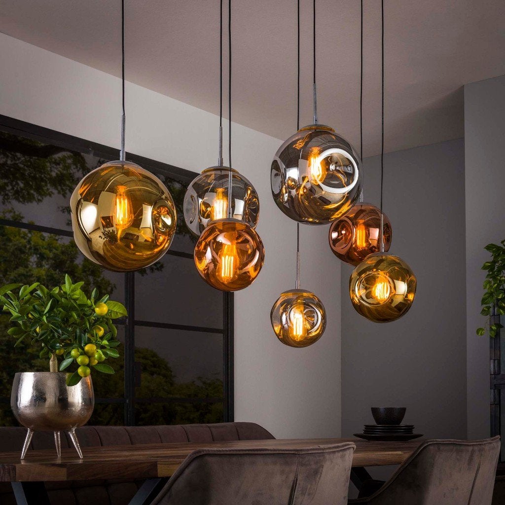 Hanglamp Verity - 7-lichts - Amber Mix (Internet retour), N.V.T., Nieuw, Glas, N.V.T.