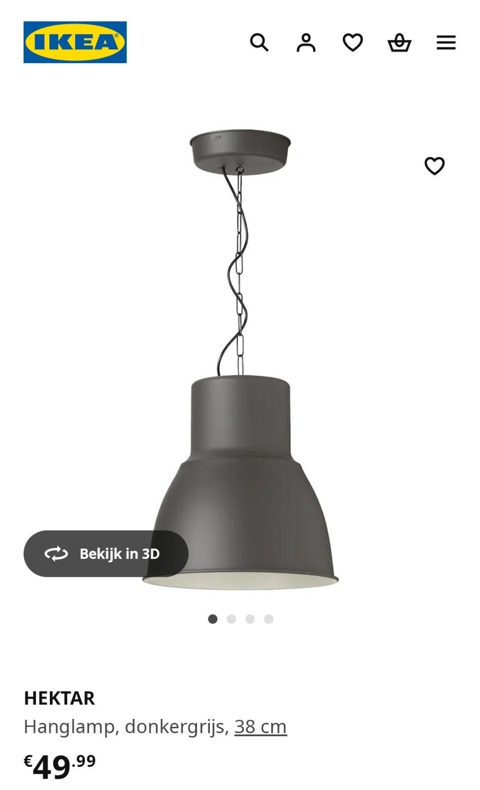 te koop hektar hanglamp, Huis en Inrichting, Lampen | Hanglampen, Ophalen