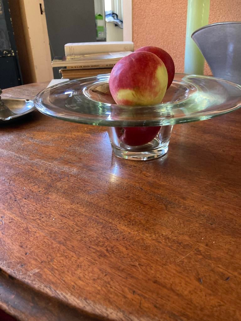 Mooie mondgeblazen glazen schaal, Ophalen of Verzenden, Rond, Glas
