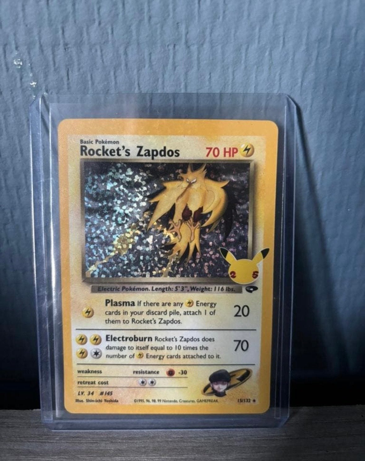 Rocket's Zapdos Celebrations Pokémon Kaart, Verzenden, Zo goed als nieuw, Losse kaart
