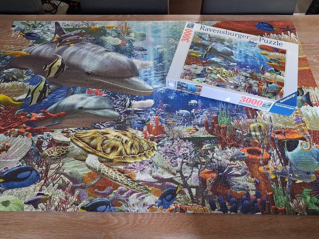Ravensburger puzzel 3000 st onderwater wereld, helaas zijn e, Hobby en Vrije tijd, Denksport en Puzzels, Ophalen, Meer dan 1500 stukjes