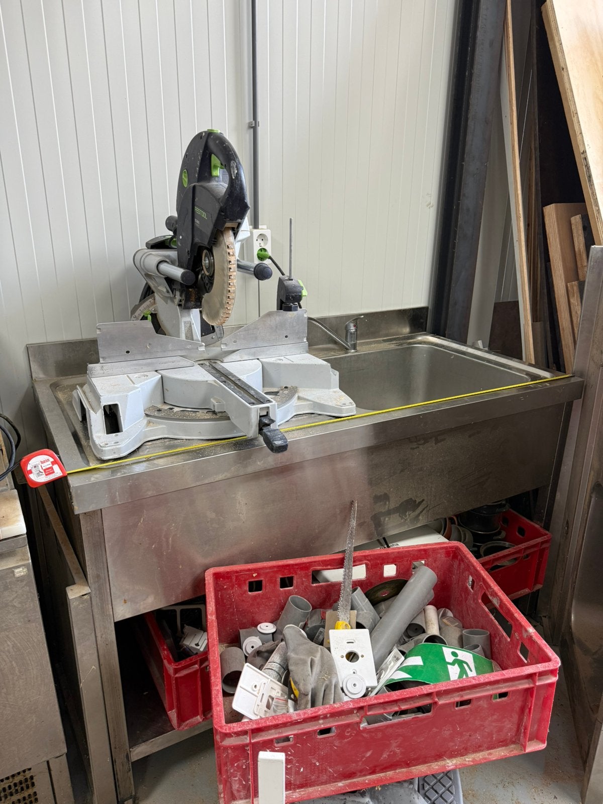 RVS werktafel met spoelbak., Ophalen of Verzenden