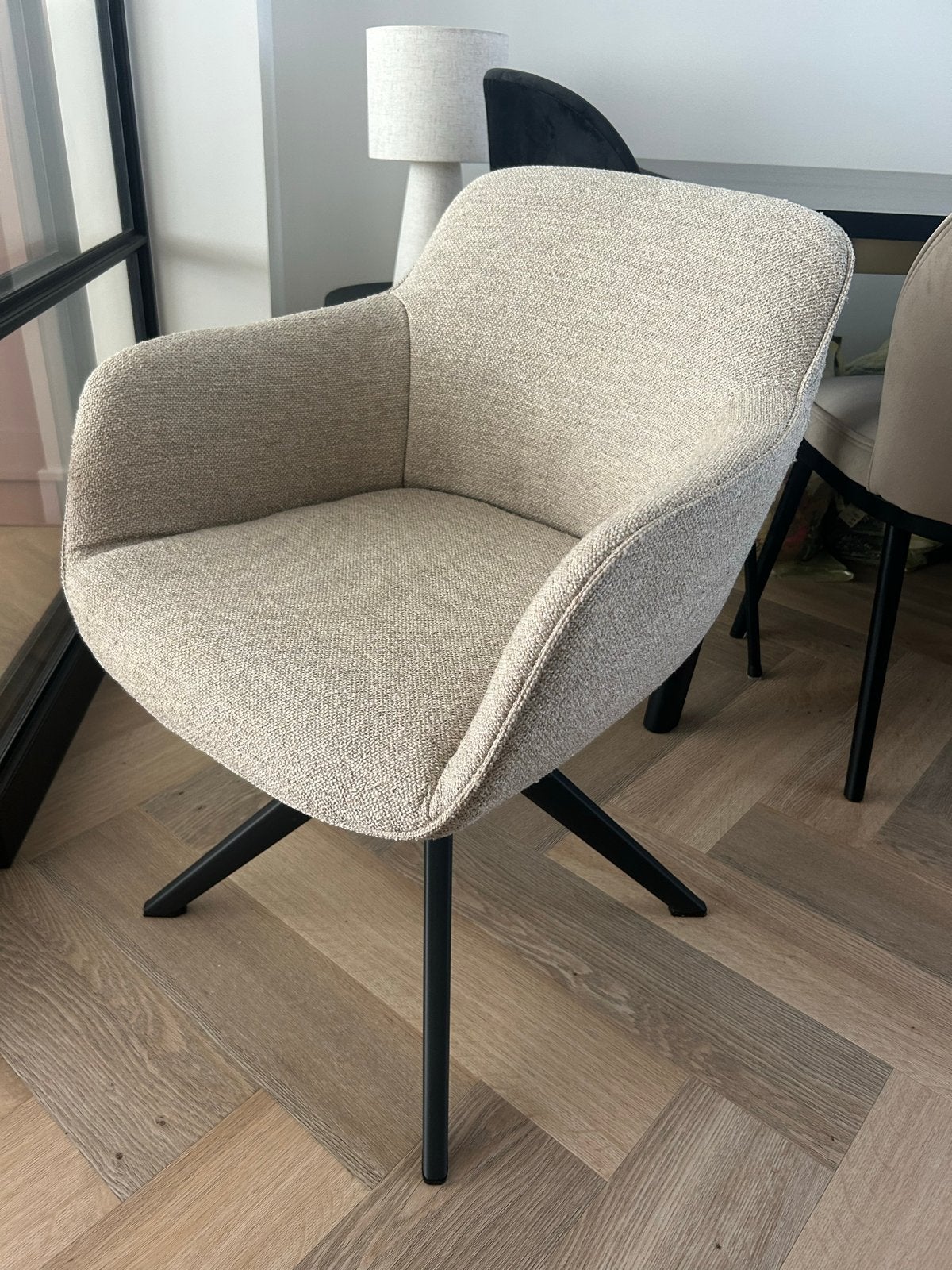 Zo goed als nieuwe beige draaibare stoel t.w.v 139,-, Huis en Inrichting, Ophalen, Overige kleuren, Zo goed als nieuw, Eén
