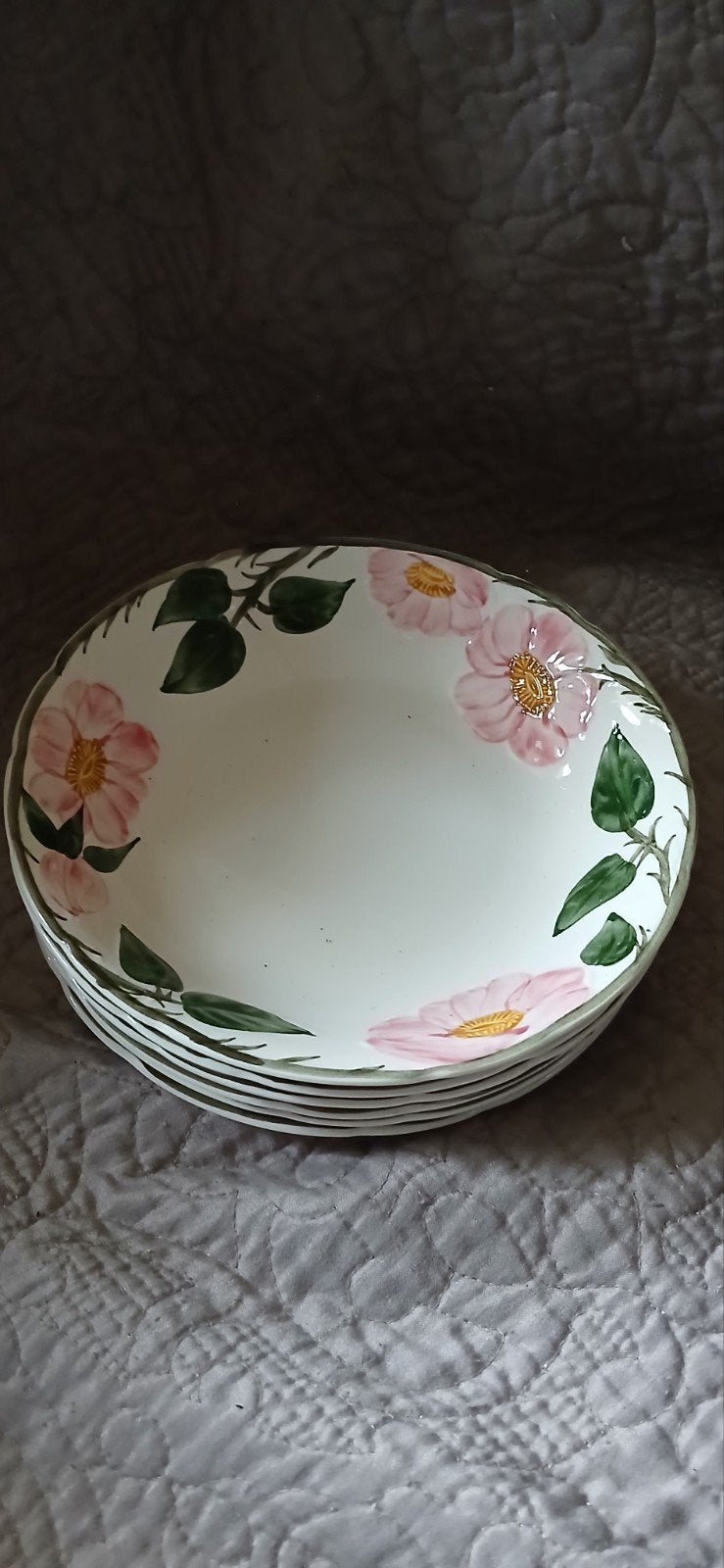Villeroy & Boch, 6 diepe borden, Wild Rose, Gebruikt, Villeroy & Boch, Ophalen of Verzenden, Bord(en)