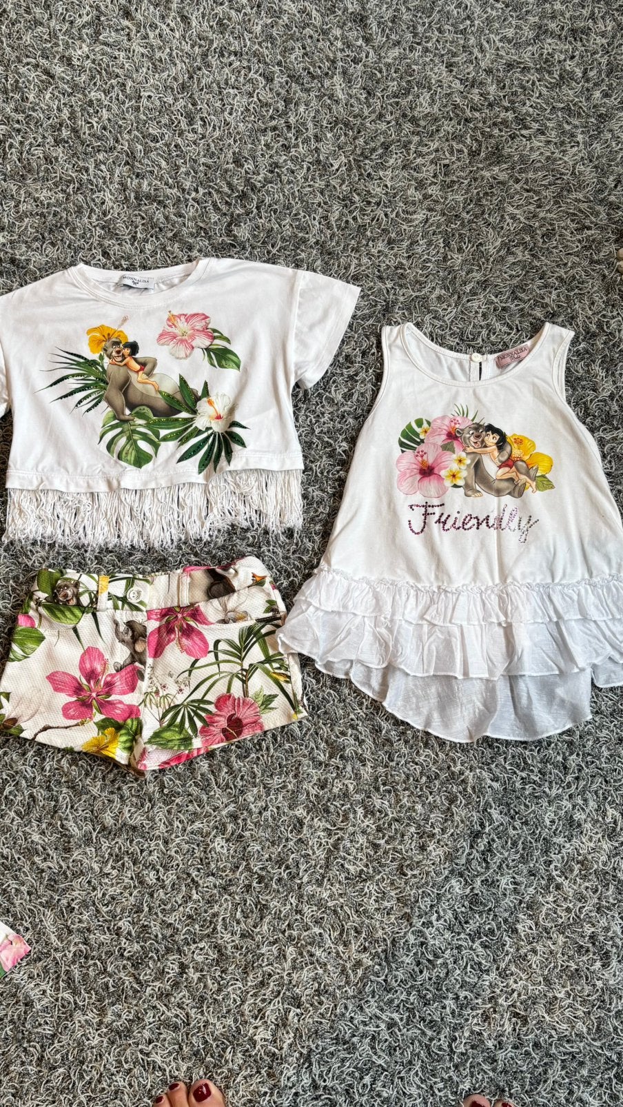 Monnalisa broekje 2 shirt franjes 2 en lang model 3 jaar, Kinderen en Baby's, Kinderkleding | Maat 92, Ophalen of Verzenden, Zo goed als nieuw