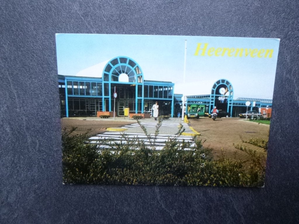 Heerenveen, station/auto, Verzenden, 1980 tot heden, Gelopen, Friesland