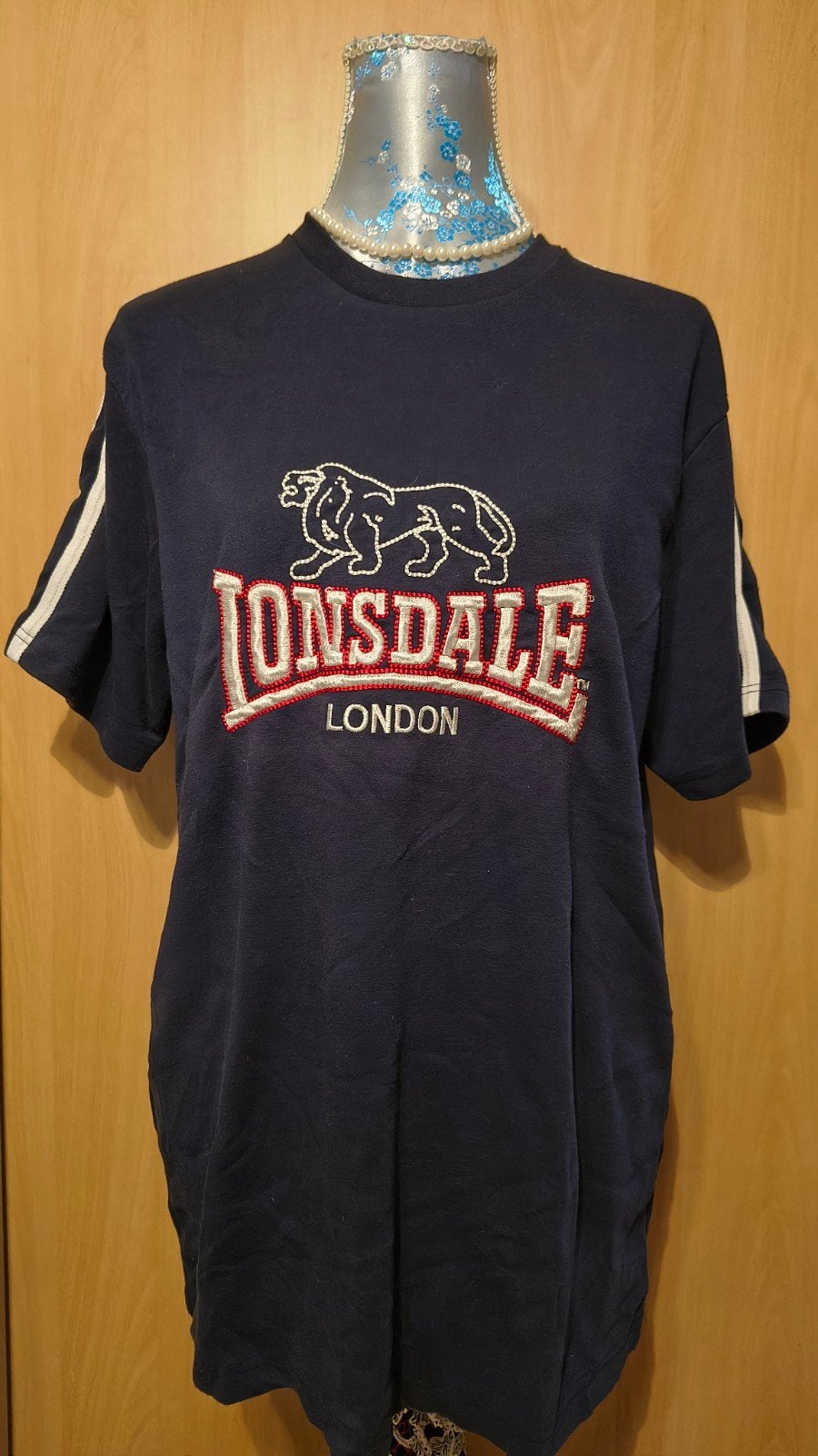 Lonsdale London T-shirt Maat L - Donkerblauw met logo, Maat 52/54 (L), Blauw, Lonsdale, Ophalen of Verzenden