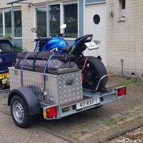 te huur; motortrailer voor 1 motor,, Aanhangwagen