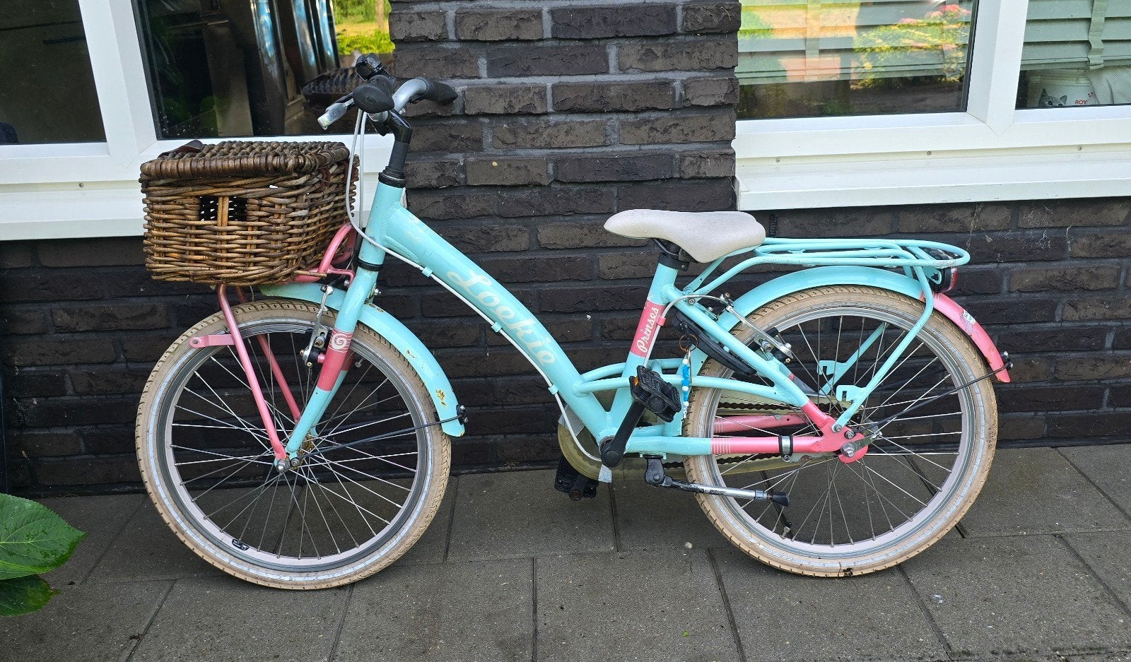 Kinderfiets 20 inch met mandje - Gebruikt, Ophalen, Terugtraprem, Loekie, 16 tot 20 inch