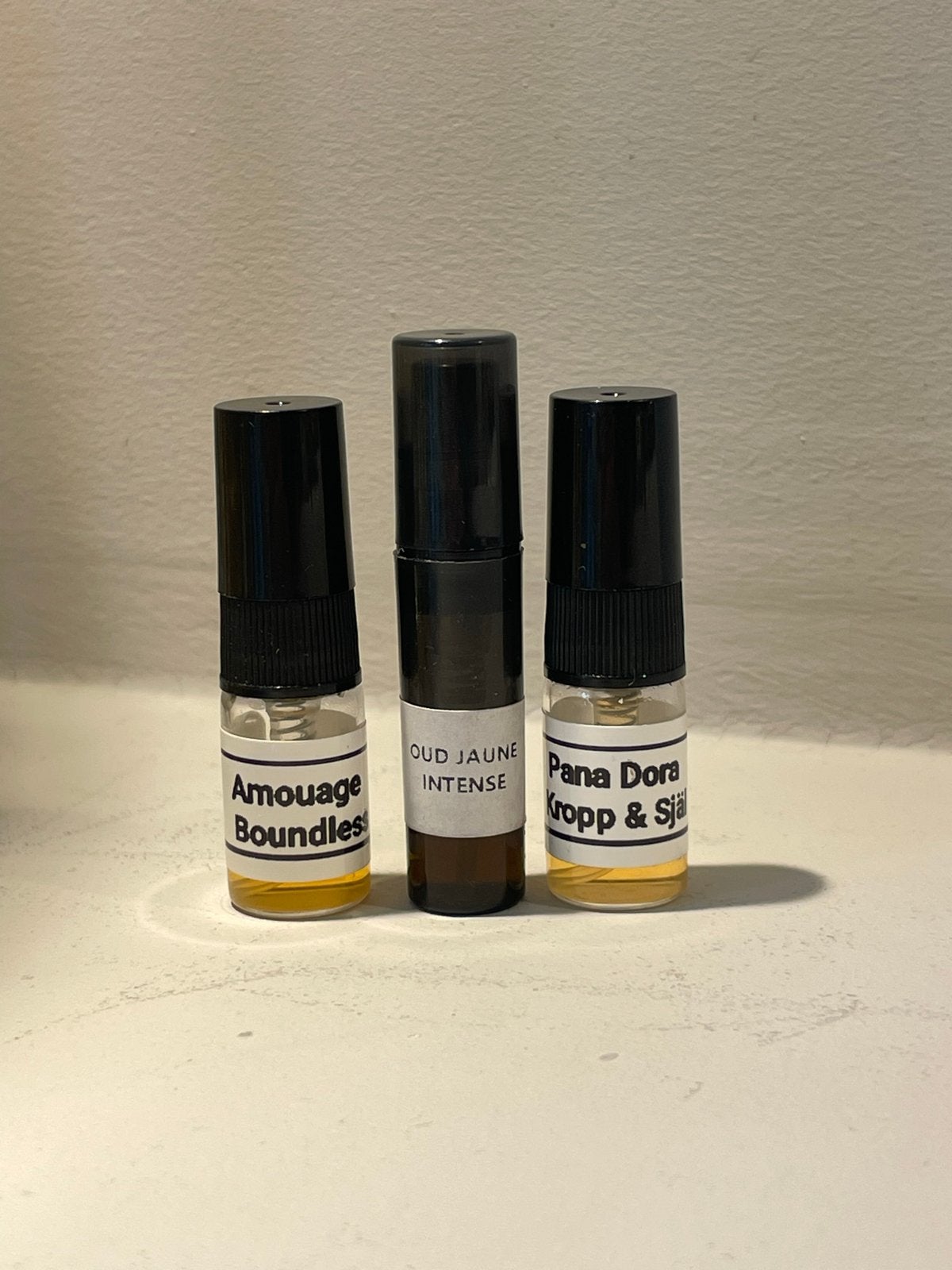 Parfum Decants: Amouage, FDB Oud Jaune Intense, Pana Dora, Ophalen of Verzenden, Gebruikt