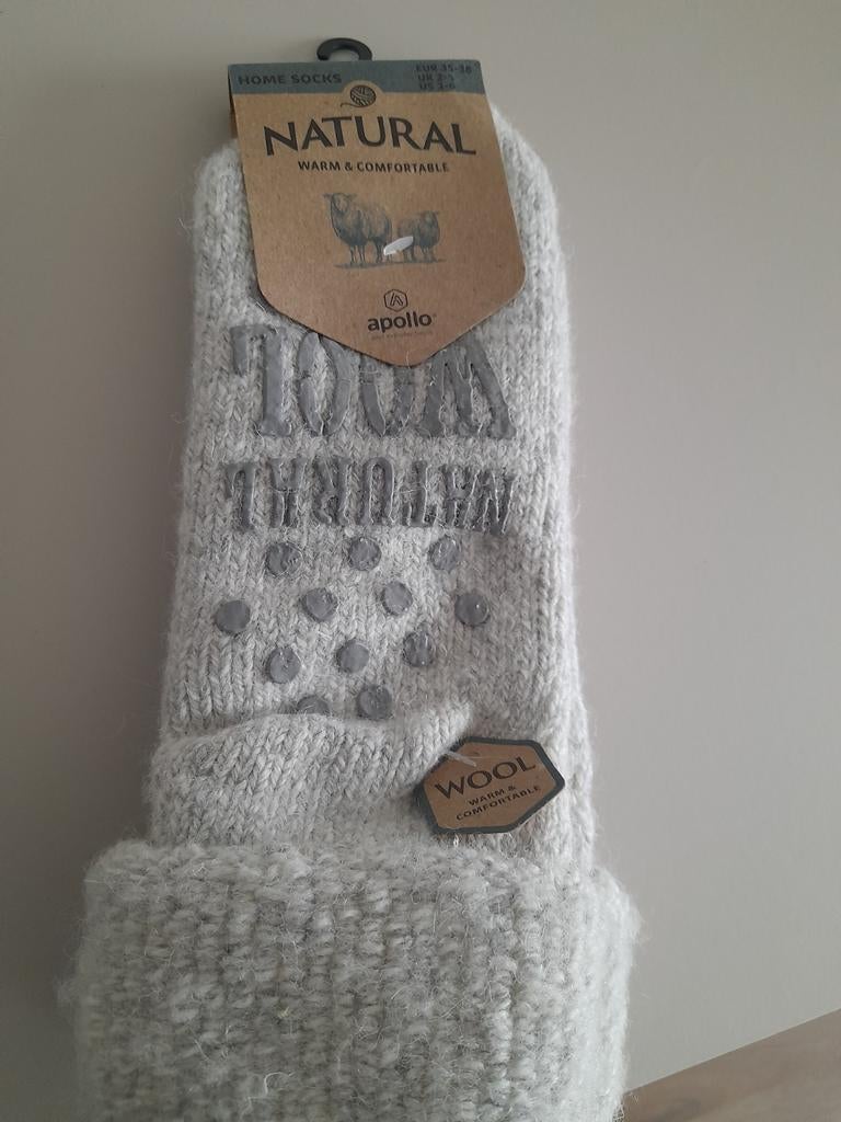 Natural Apollo Wollen antislip sokken 35/38 kinder/dames sok, Sokken en Kniesokken, Maat 35 t/m 38, Nieuw, Natural Apollo