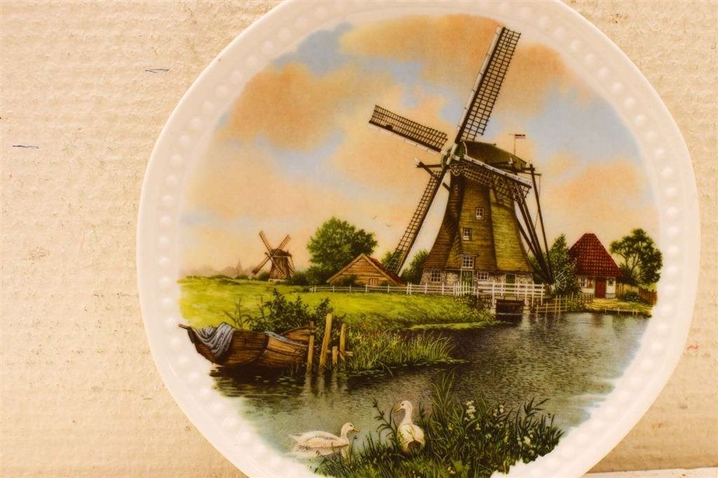 Royal Schwabap porseleinen wandbord met prent van een molen, Ophalen of Verzenden, Gebruikt