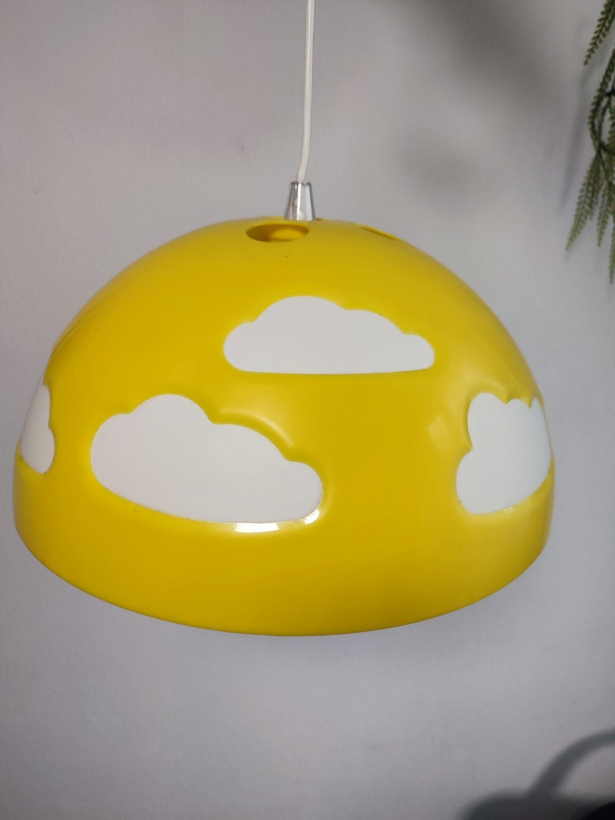 IKEA Skoglig hanglamp geel met wolken, kinderlamp, Kunststof, Gebruikt, Kinderkamer, speels, E27 (groot)