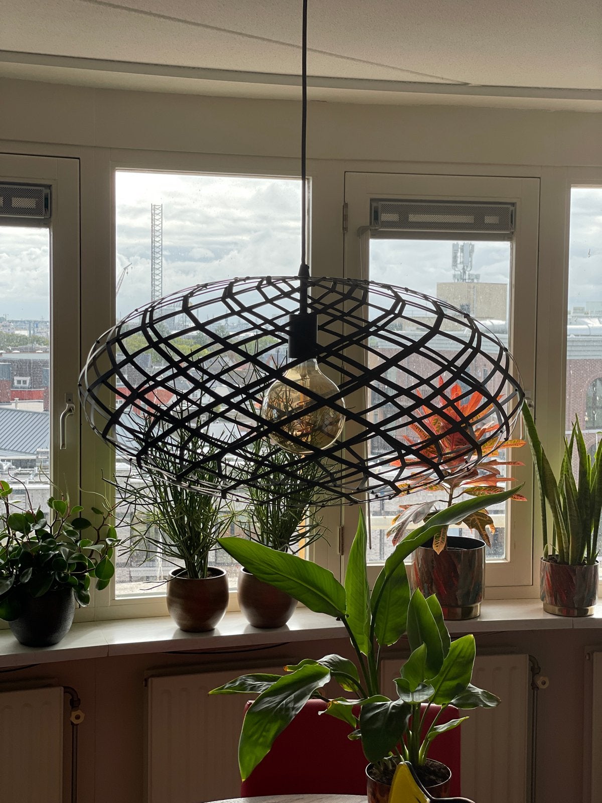 Moderne Hanglamp met E27 Fitting - Geschikt voor Smart Bolle, Ophalen of Verzenden, Zo goed als nieuw, Metaal, E27 (groot)