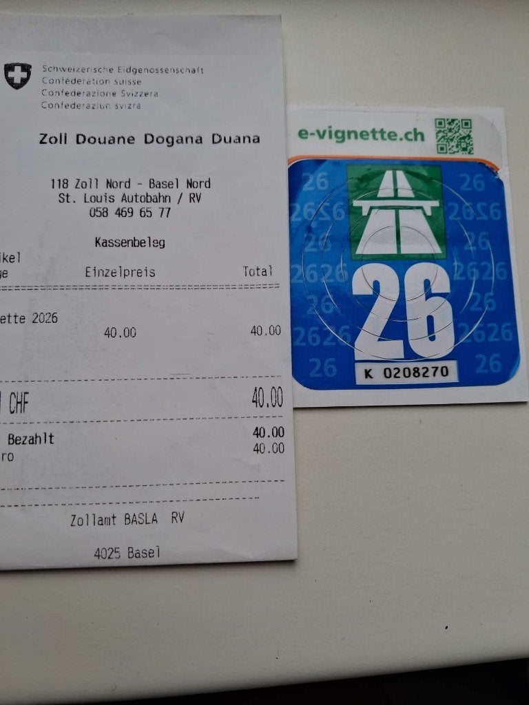 Zwitserland Vignet  2026, Tickets en Kaartjes, Eén persoon