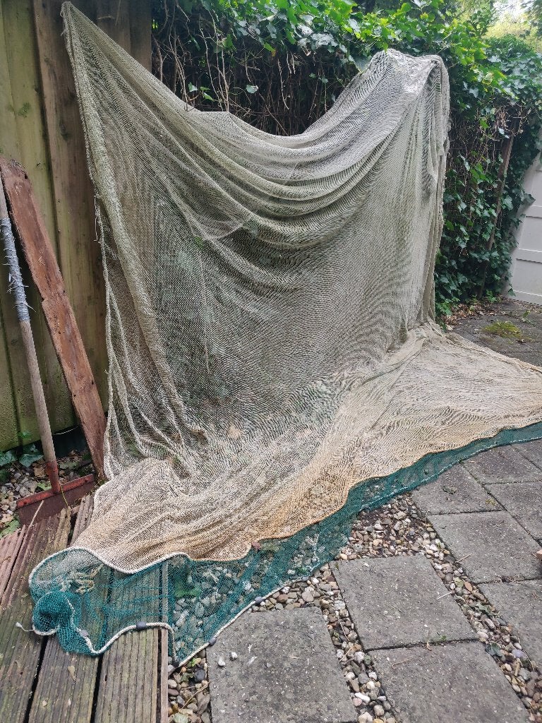 Decoratief visnet 4x4m met originele loodverzwaring, Ophalen, Gebruikt, Net of Fuik