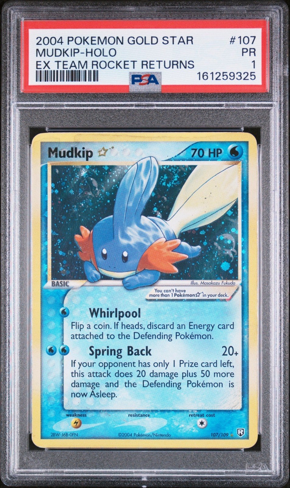 Gezocht: Pokemon Gold star mudkip PSA 1, Ophalen of Verzenden, Zo goed als nieuw, Meerdere kaarten, Foil