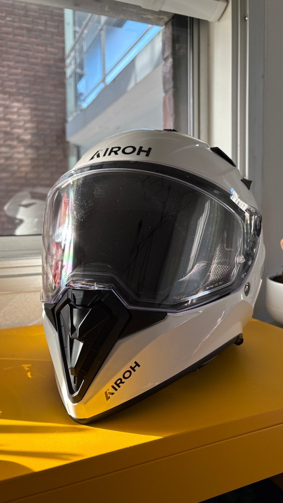 Airoh Bandit helm - Wit - Maat L, Motoren, L, Tweedehands, Ophalen, Overige merken
