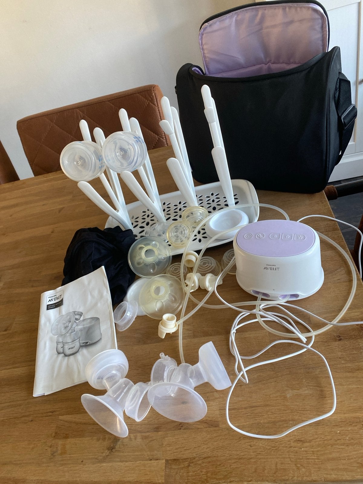 Philips Avent Dubbele Elektrische Borstkolf met Accessoires, Gebruikt, Dubbelzijdig, Borstkolf, Philips Avent