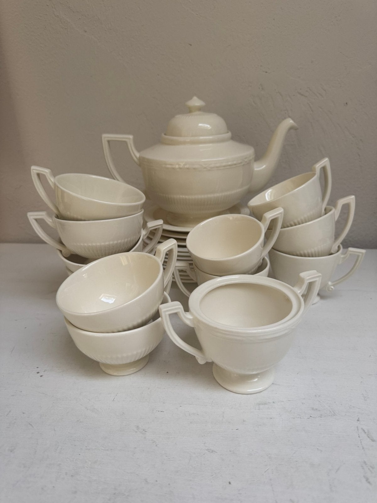 Mix crèmekleurig thee-/koffieservies Sfinx, Recamier, Huis en Inrichting, Ophalen, Zo goed als nieuw, Porselein, Overige typen