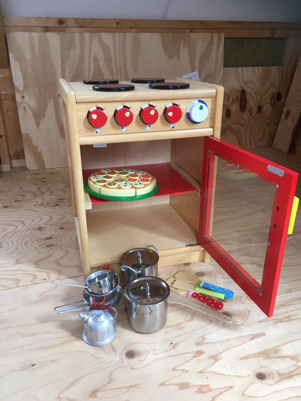 Prachtig houten speelkeuken met accessoires, Ophalen, Zo goed als nieuw, Hout, Speelkeuken