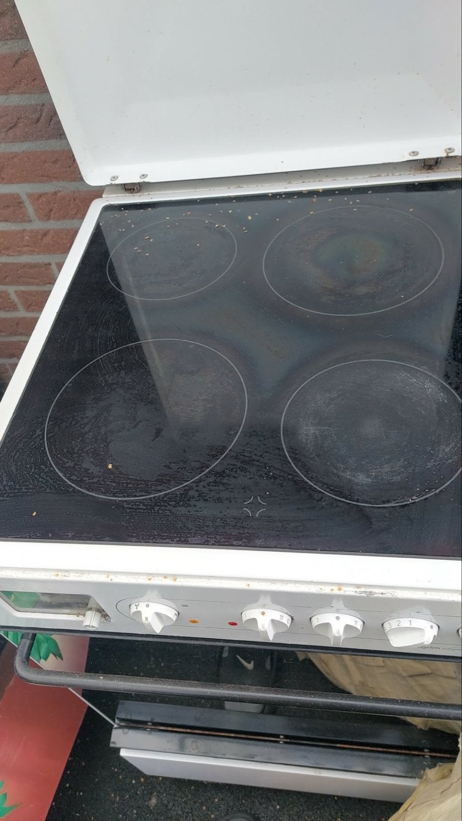 Elektrisch fornuis met 4 kookzones, Witgoed en Apparatuur, Gebruikt, Vrijstaand, Elektrisch, 4 kookzones