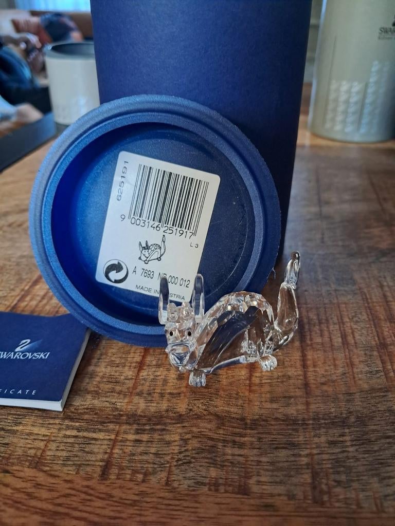 Twee Swarovski Kristallen Beelden: Zodiac en Konijn, Verzamelen, Swarovski, Ophalen of Verzenden, Zo goed als nieuw, Figuurtje