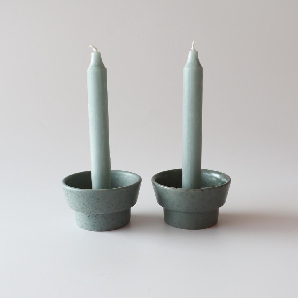 Kahler Ombria kandelaar aardewerk sage groen Deens design, Overige materialen, Ophalen of Verzenden, Zo goed als nieuw, X