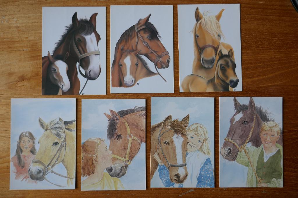 7x pony kind / paard veulen (Arina Rijkaart / N. Peeters), Ophalen of Verzenden, 1980 tot heden, Ongelopen, Paard