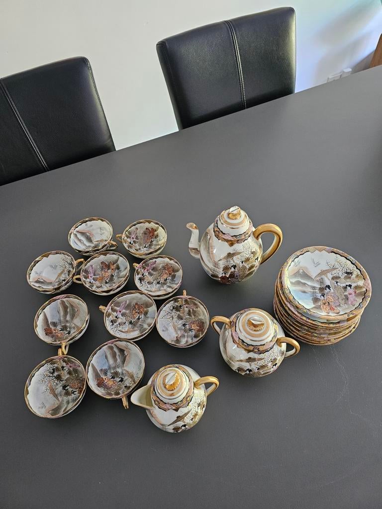 Antiek Japans  theeservies, Antiek en Kunst, Antiek | Servies compleet, Ophalen of Verzenden