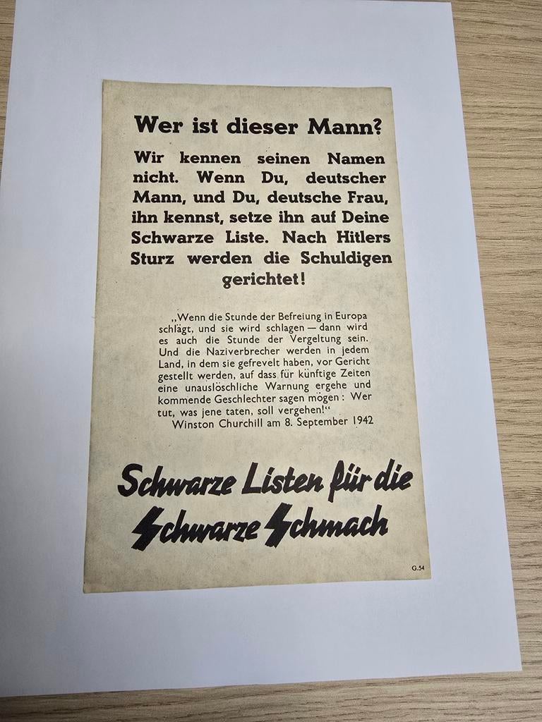 Pamflet wo2, Verzamelen, Militaria | Tweede Wereldoorlog, Ophalen of Verzenden, Landmacht, Duitsland, Foto of Poster