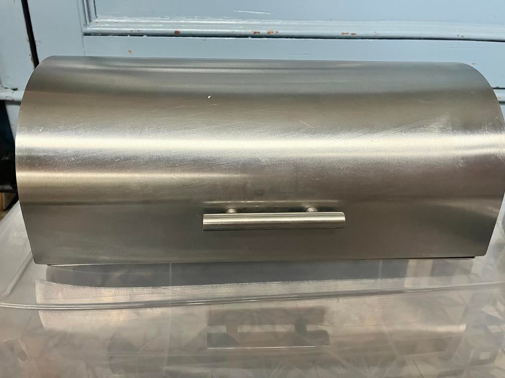 Ikea broodtrommel rvs + servetringen Spalt, Ophalen, Zo goed als nieuw