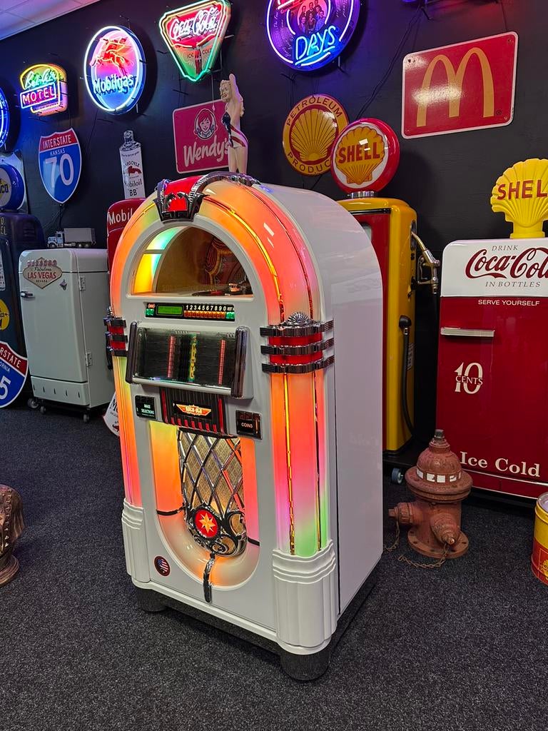 Jukebox Rock Ola Bubbler High Glossy White 45 RPM 200 select, Ophalen, Zo goed als nieuw, 1970 tot heden, Rock Ola